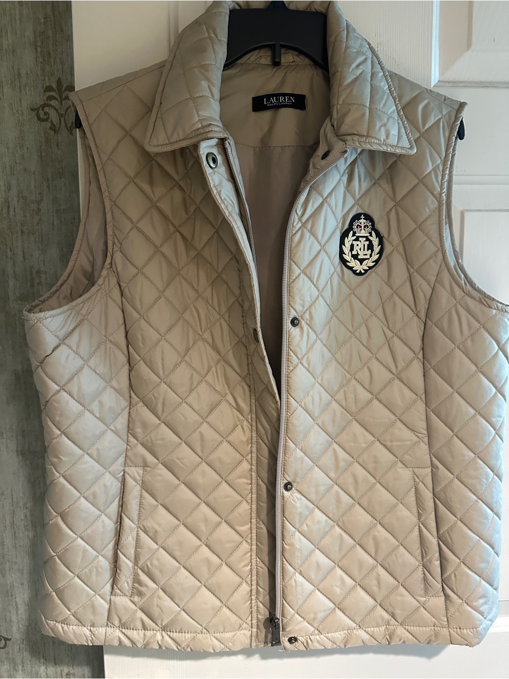 Classic Ralph Lauren tan quilted vest